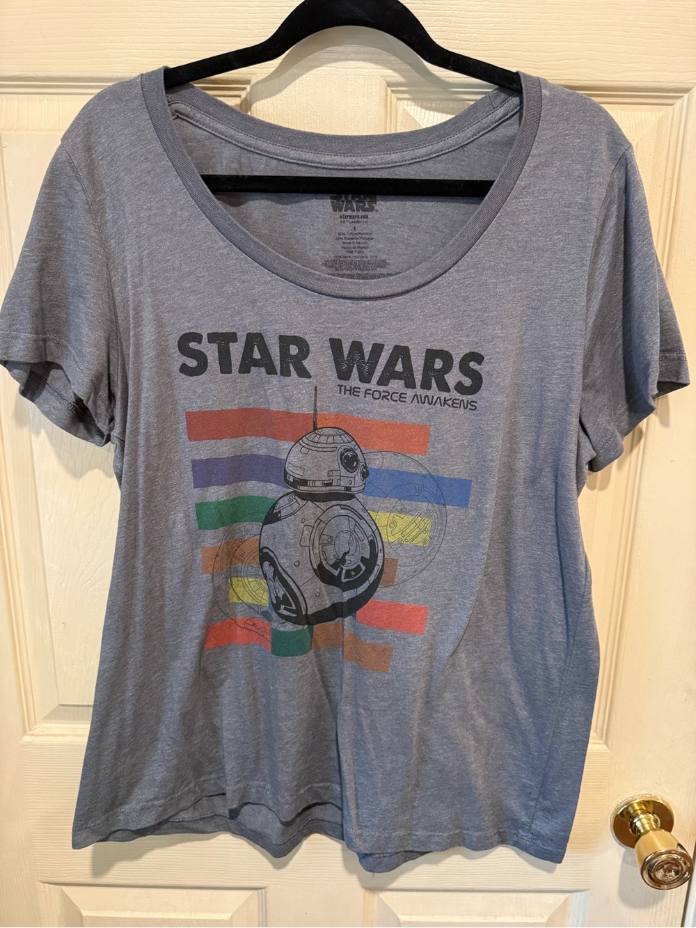 Women’s Star Wars Gray Short Sleeve Tee with BB-8 Graphic